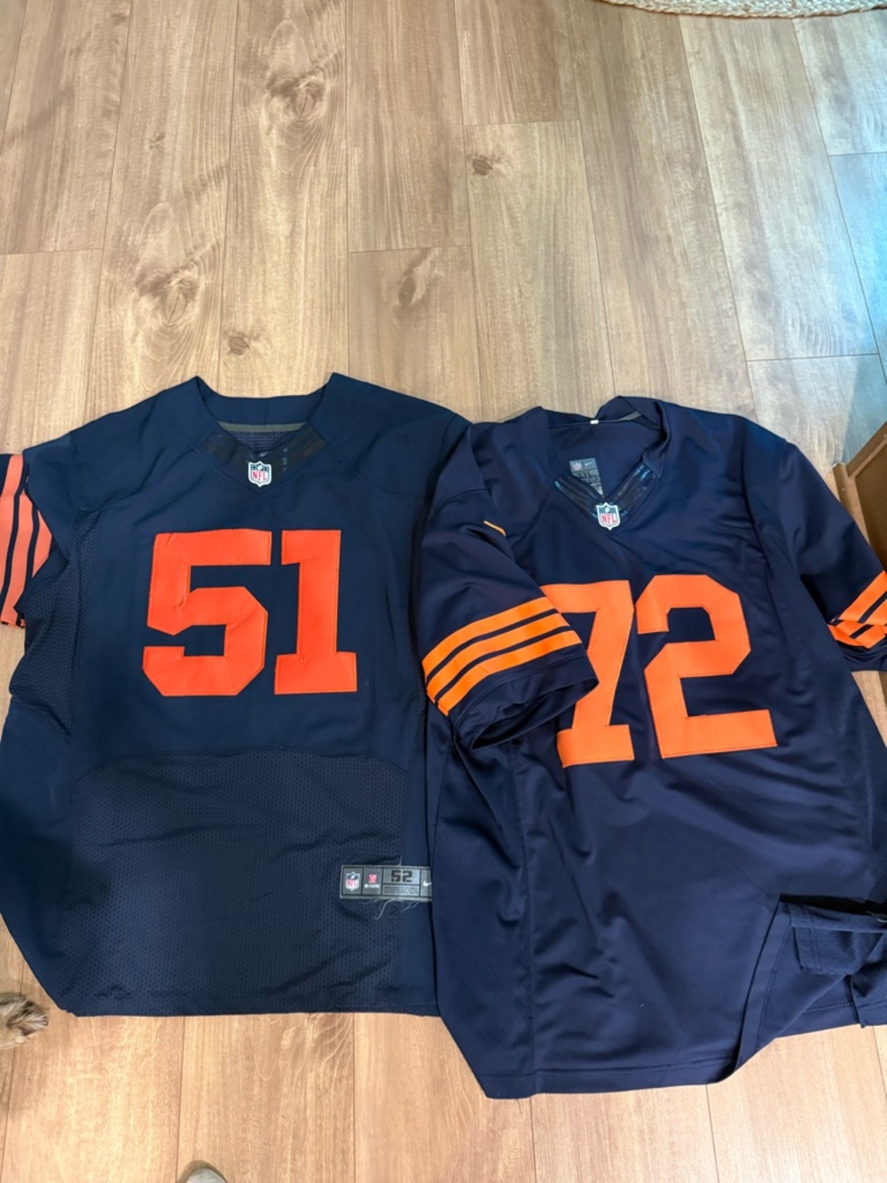 NFL Bears Navy Blue Orange Football Jersey - Numbers 51 & 72